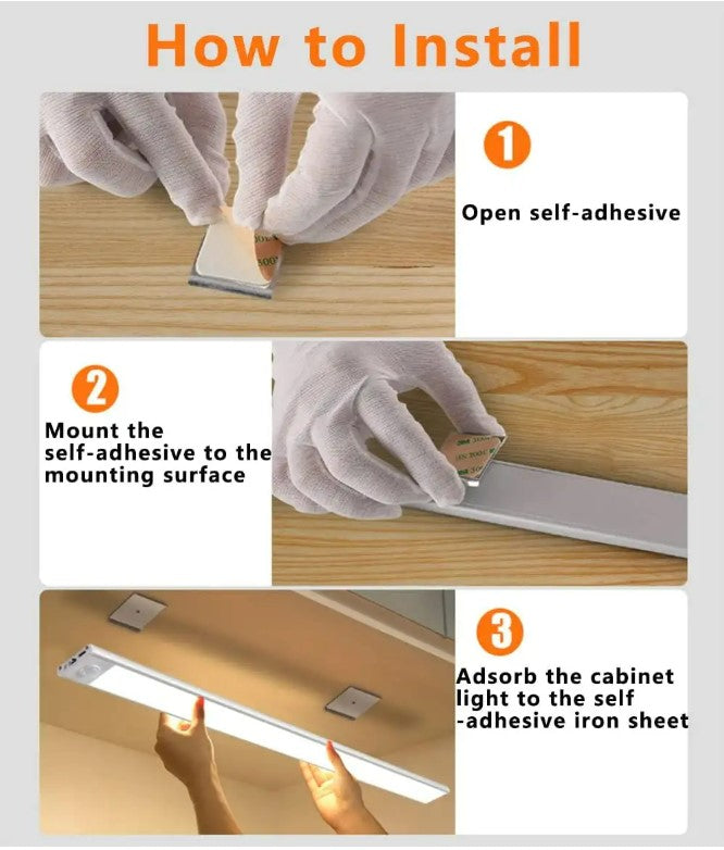 32cm Motion Sensor LED Cabinet Light – Rechargeable & Magnetic