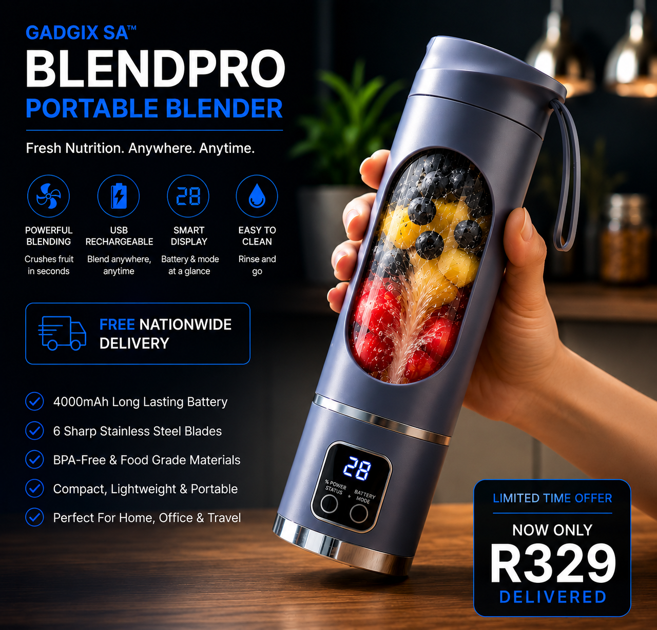 Gadgix SA™ BlendPro Portable Blender