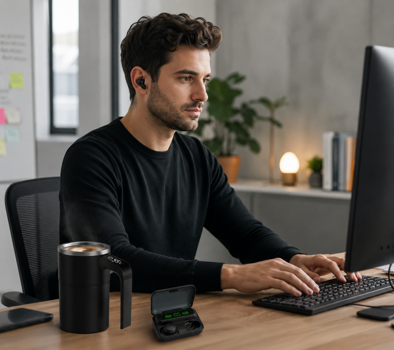 Gadgix SA™ Self-Stirring Mug + FREE Wireless Earbuds