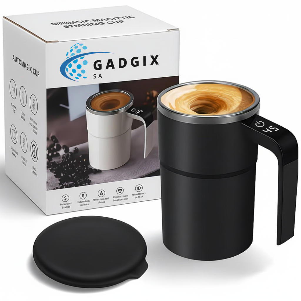 Black Mug — Clean Box with Gadgix SA Logo
